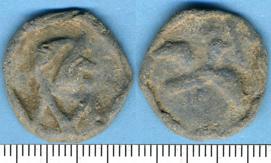 Roman Lead Token / Tesserae, Head, Bird