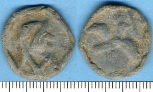 Roman Lead Token / Tesserae, Head, Bird