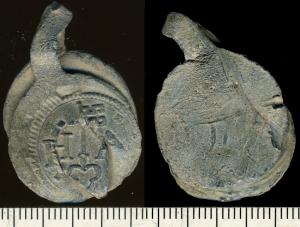 Cloth Seal, Cloth Worker's Personal Seal, Heraldic Device, Key, HA, 1575~1700