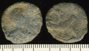 Roman Lead Token / Tesserae, Head, Bird