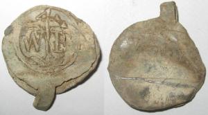 Cloth Seal, Cloth Worker's Personal Seal, Privy Mark, 4 scroll base, WF, 1575~1700