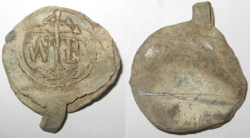 Cloth Seal, Cloth Worker's Personal Seal, Privy Mark, 4 scroll base, WF, 1575~1700