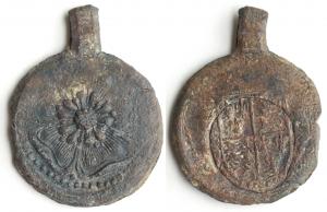 Cloth Seal, Coat of Arms of England 1406 to 1603 (with three breaks), Rose Seeded, Alnage