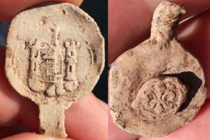 Cloth Seal, German, Burg (near Magdeburg)?, Castle, Fleur-de-lis