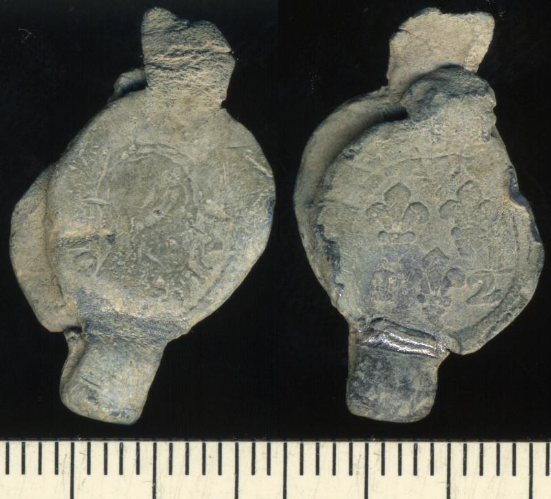 Cloth Seal, Charles II Type Head, Fleurs-de-Lise