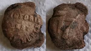 Hungarian, Flour Bag Seal, Victoria Steam Mill, MT Wheat Ear Triangle 7