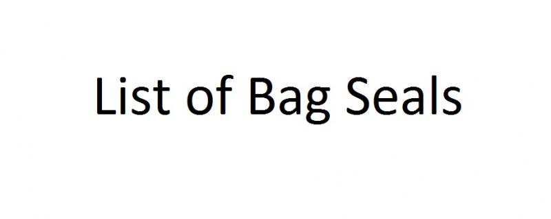 ~ List of Bag Sealz 1901 - 2000