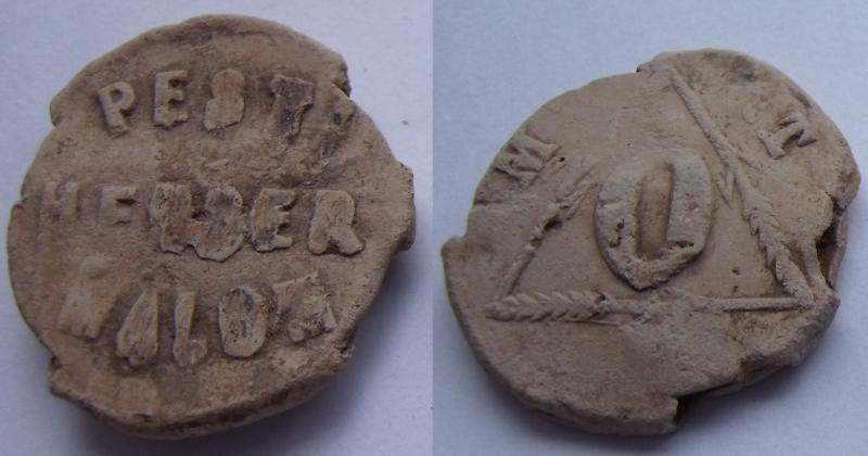 Hungarian, Flour Bag Seal, Budapest Roller-Mill, MT Wheat Ear Triangle 0
