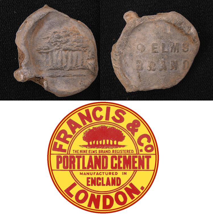 Cement Seal, 9 Elms Brand, Francis & Co. Portland Cement Bag Seal