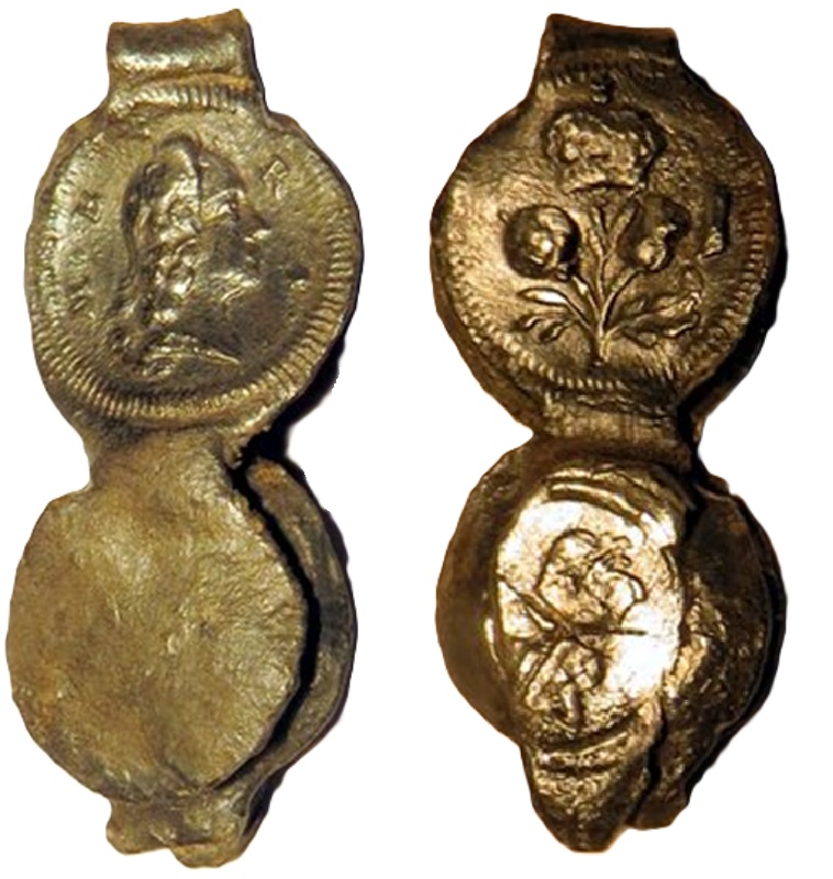 Cloth Seal, George I, Alnage, Crowned Rose & Thistle